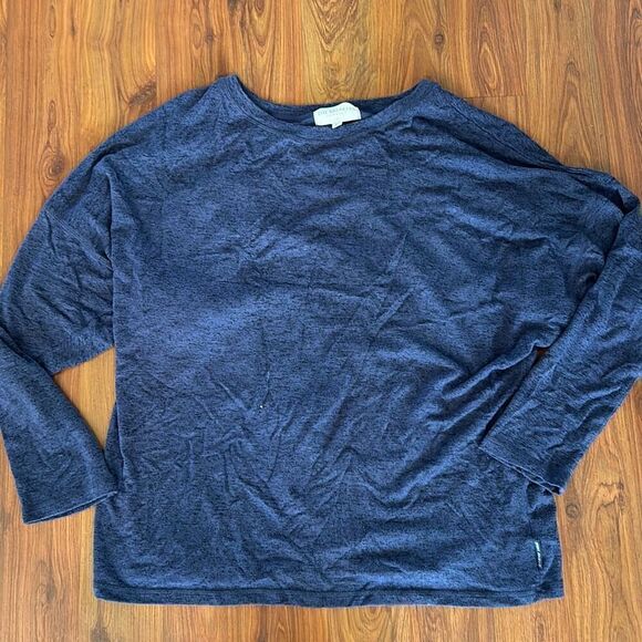 The Breakers Palm Beach long sleeve Dolman net top size L navy pink - Picture 2 of 4